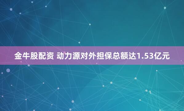 金牛股配资 动力源对外担保总额达1.53亿元